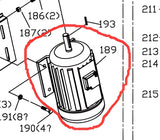KAKA Industrial Spare parts for band saw BS-712N/BS-712R - Motor 115V/230V Single Phase - 188006-189-115V