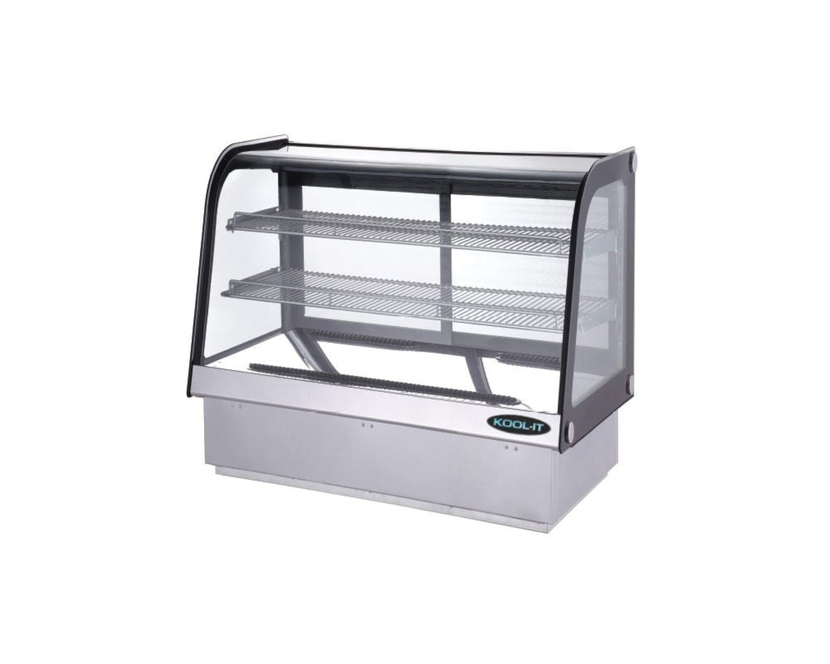 Kool-It KCD-36 | 35" Wide Stainless Steel Curved Glass Display Case - KCD-36