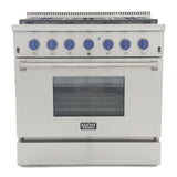 Kucht Professional 36 in. 5.2 cu ft. Propane Gas Range with Classic Silver Knobs - KRG3618U/LP-S