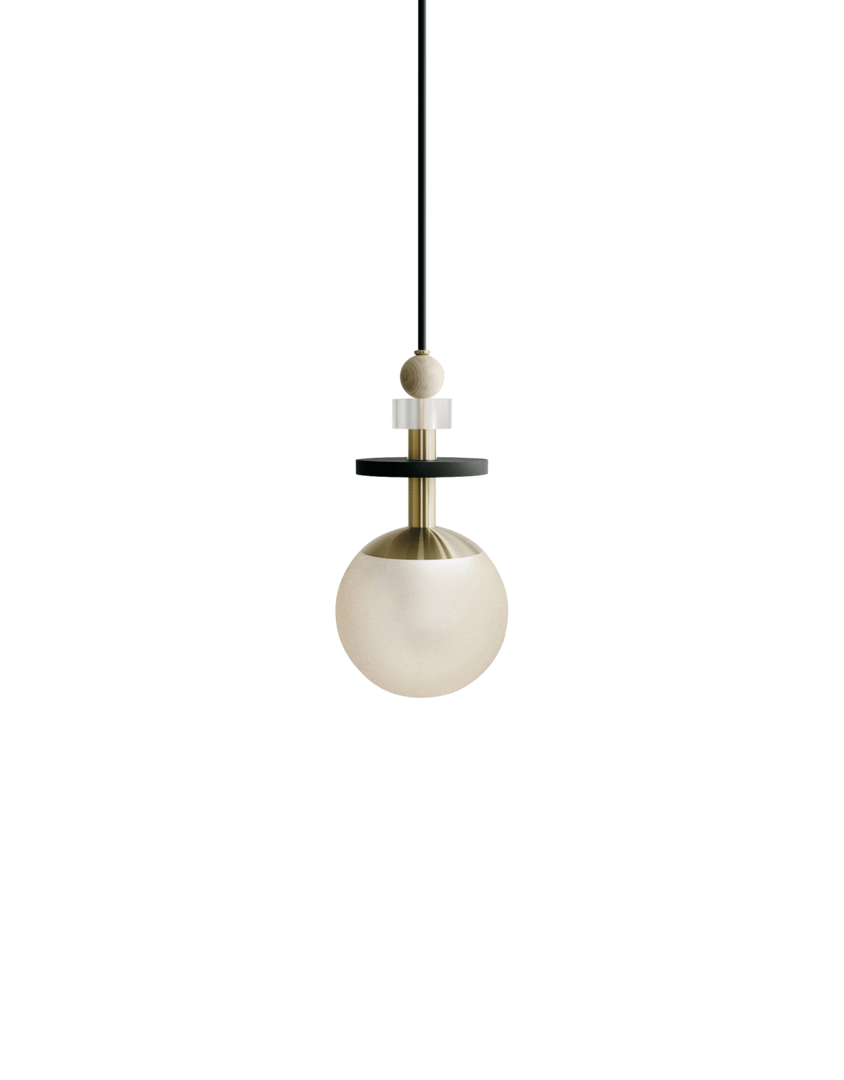 Ladies & Gentlemen Maru Pendant - Brass - Maru-Brass-6-Short-Cream