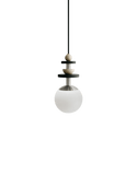 Ladies & Gentlemen Maru Pendant - Satin Nickel - Maru-Nickel-6"-Short-Cream