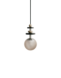 Ladies & Gentlemen Maru Pendant - Satin Nickel - Maru-Nickel-6"-Short-Cream