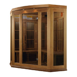 Maxxus 3-Person Corner Low EMF Under 8MG FAR Infrared Sauna Canadian Red Cedar