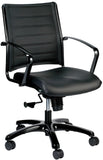 EuroTech Europa Metallic Leather Mid-Back Chair - EUR-LE222TNM-BLKL