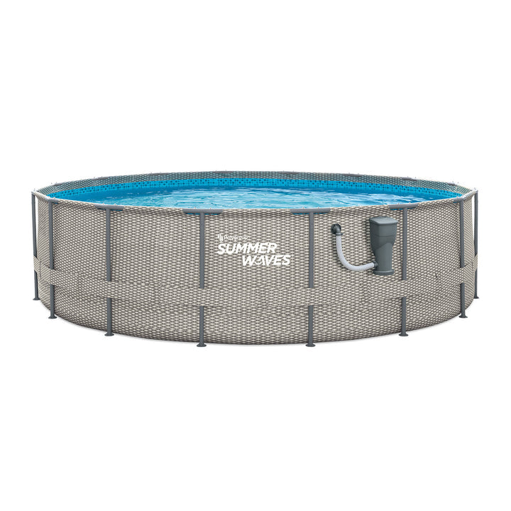 Summer Waves Active 16 Ft x 48 In Above Ground Frame Swimming Pool Set with Pump - 202918