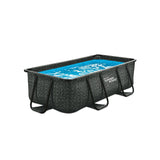 Summer Waves 10 Foot Long Dark Herringbone Print Elite Frame Rectangular Pool - 202968