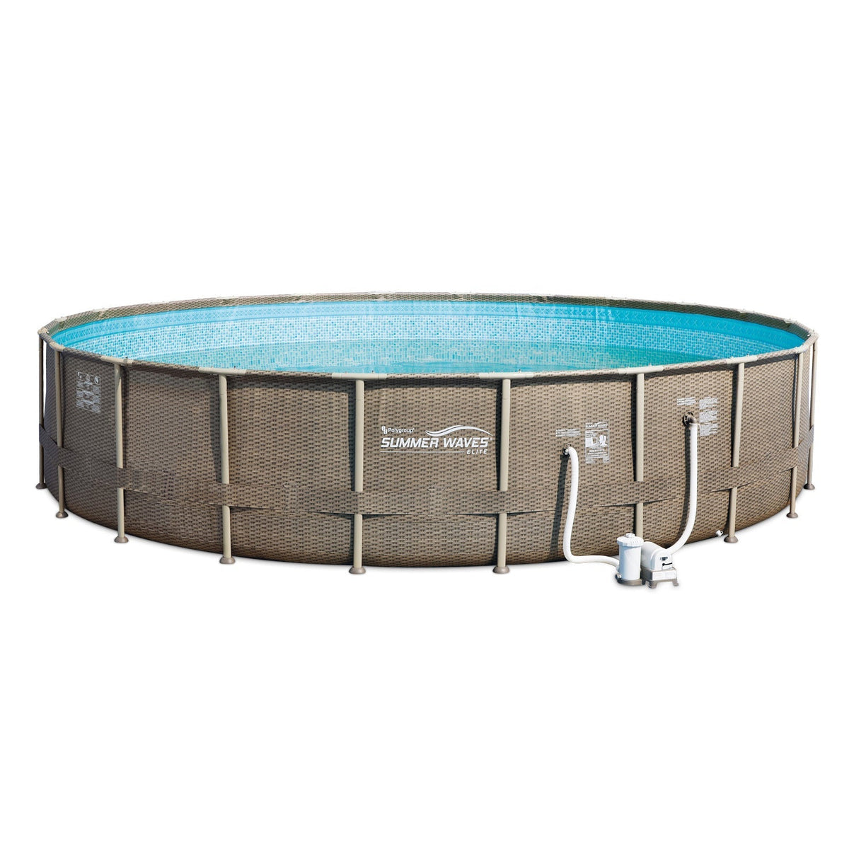 Summer Waves Elite 22 Foot Pool Kit + Pink Flamingo, Peacock and Swan Floats - 143299