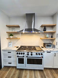 ProLine Wall Mounted Range Hood, Convertible to Ductless, 600/1200 CFM, Stainless Steel Finish, Black Finish Proline - PLFW 520