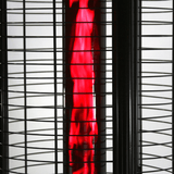 RADtec Ellipse Flame 78-Inch Tall Black Propane Patio Heater with Ruby Glass 80-ELL-FLM-HT