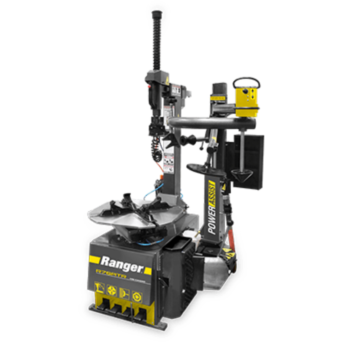 Ranger R76ATR Tilt Back Tire Changer Right-Tower Single Assist 30" Capacity Gray-Yellow - 5140140