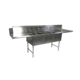John Boos 91.5" W x 30" D Dishtable/Pot Sink 18" Drainboards - JBDT3B182442D18R