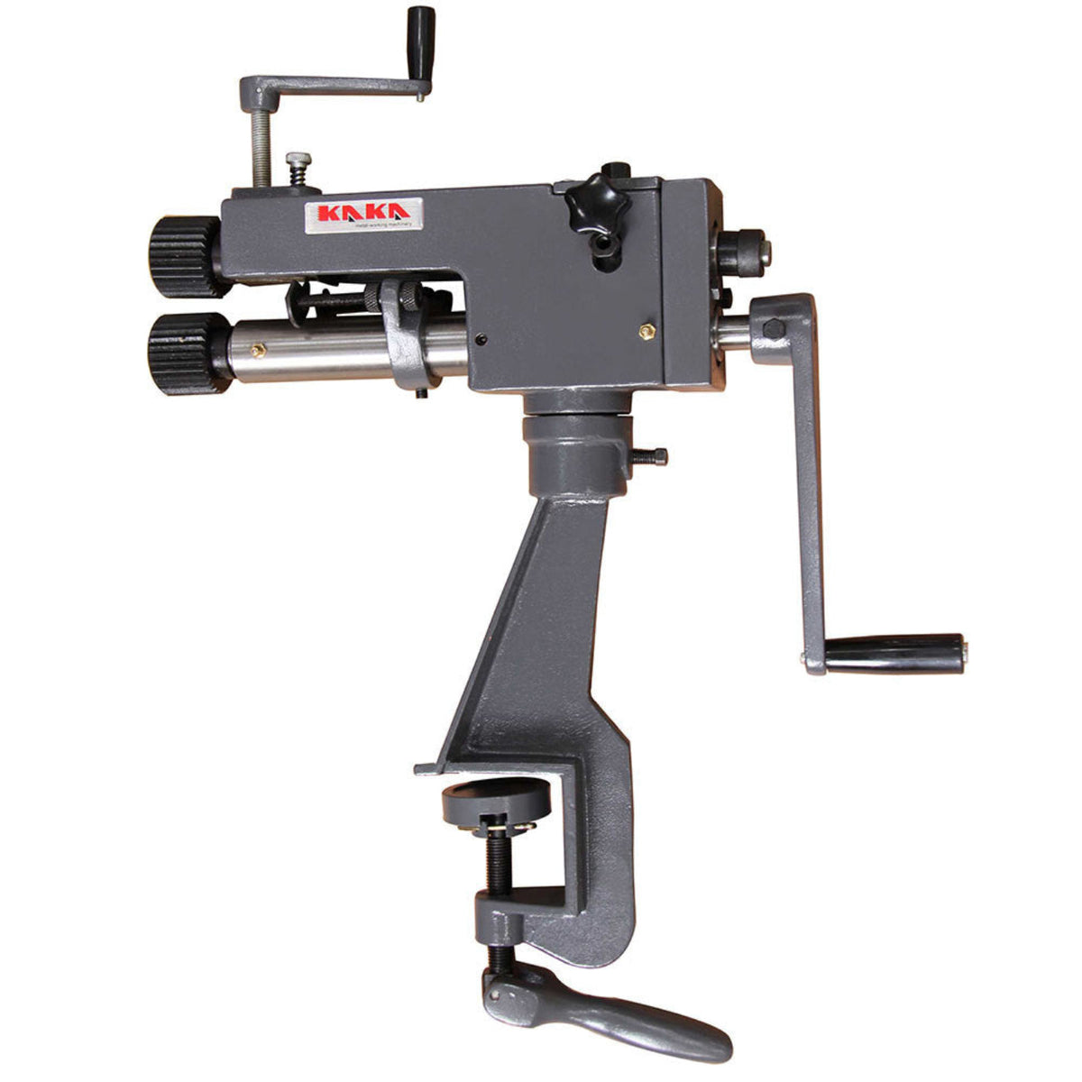 Kaka Industrial RM-08 7" Sheet Metal Rotary Forming Machine, 22 Gauge Mild Steel Capacity, Adjustable Roller Head - 173205