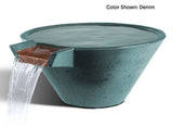 Slick Rock Concrete 22” Cascade Conical Bowl + Copper Spillway - KCC22CSPC