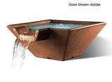 Slick Rock Concrete 29” Cascade Square Bowl + Copper Spillway - KCC29SSPC