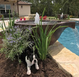 Slick Rock Concrete 30" Spill Conical Water Bowl with Copper Spillway - KSPC3014SPC