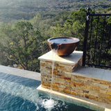 Slick Rock Concrete 30" Spill Conical Water Bowl with Copper Spillway - KSPC3014SPC