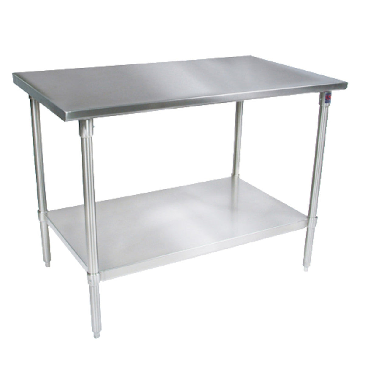 John Boos 96" W x 36" D Work Table with Galvan Adjust. Undershelf - JBST63696GSK