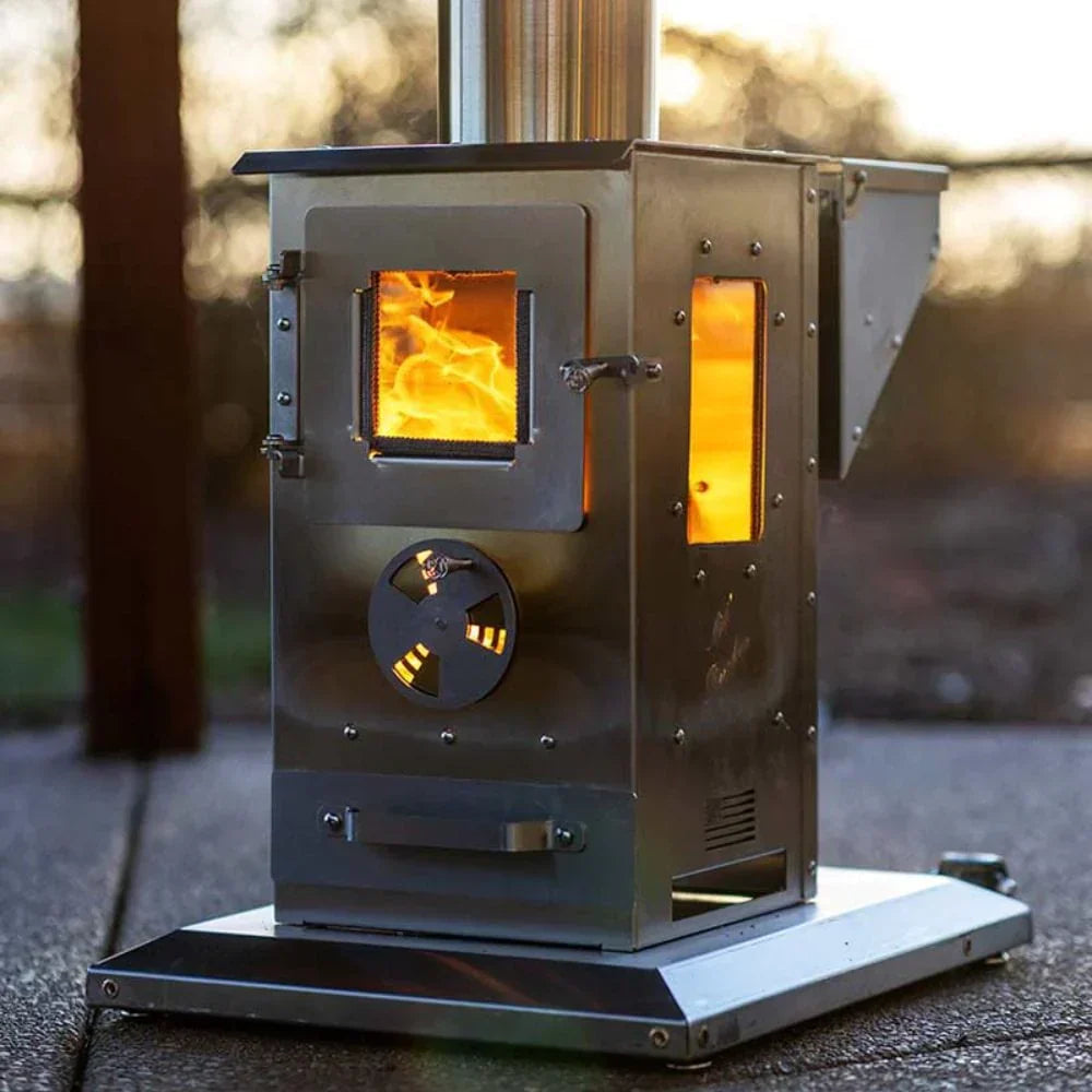 Timber Stoves Lil’ Timber Stainless Steel Portable Pellet Patio Heater - WPPHLTSS1.0 - Backyard Provider