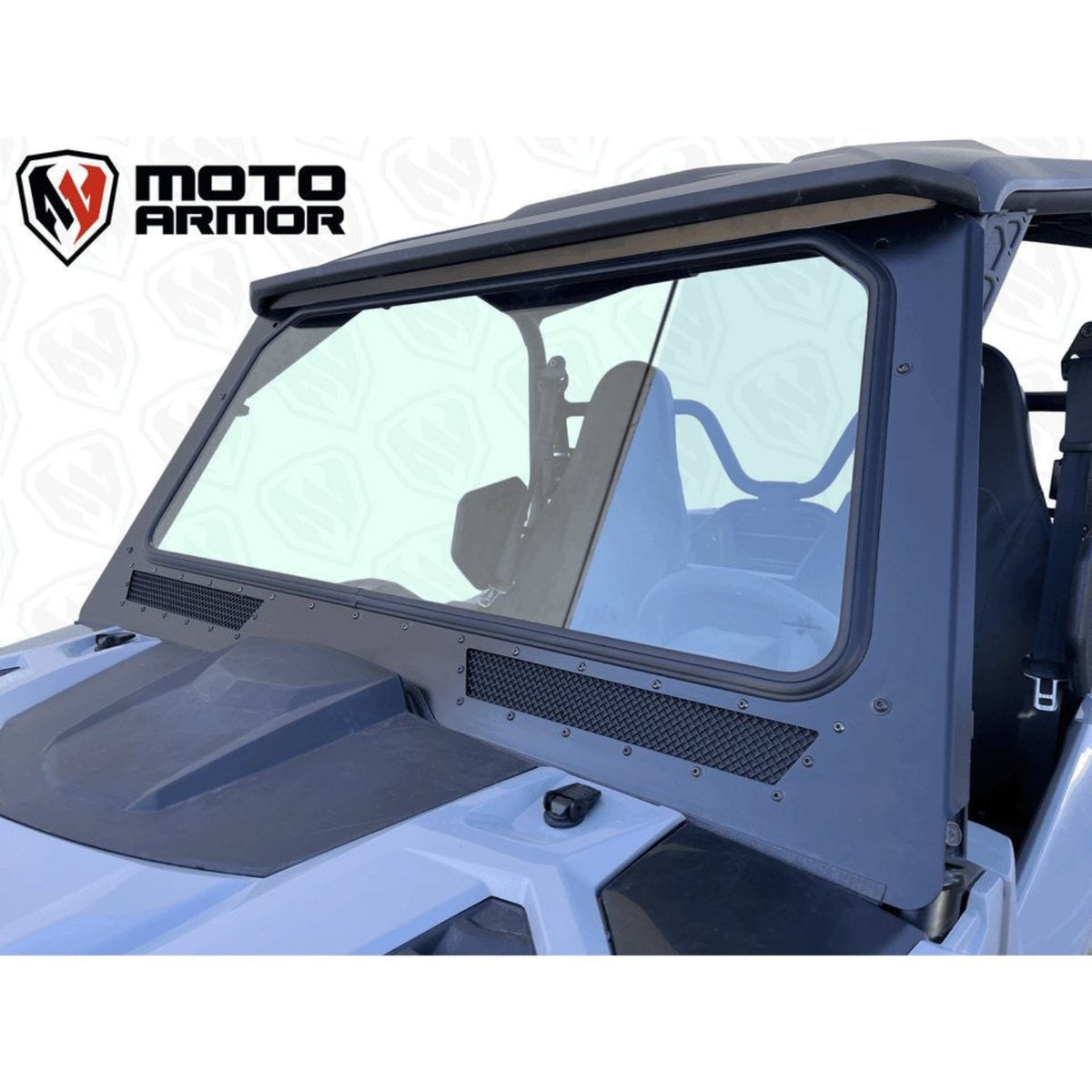 Moto Armor Yamaha Wolverine RMAX Front Glass Windshield - MA-RMAX-WS-GLS-BLK-C-Y