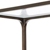 Park Hill Collection Taurus Bookshelf - Antique Bronze Frame with Glass Shelves for Elegant Home Office & Living Room Decor  - EFC20039