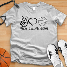 Load image into Gallery viewer, Peace Love basketball Plain Tee
