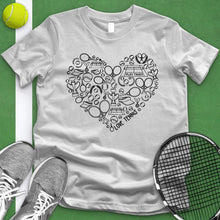 Load image into Gallery viewer, Tennis Variety Equipment Heart Tee
