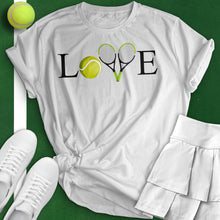 Load image into Gallery viewer, Love Tennis Crossed Racket Tee
