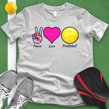 Load image into Gallery viewer, Peace Love Pickle Ball Tie Dye Tee
