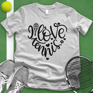 I Love Tennis Heart Tee