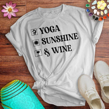 Load image into Gallery viewer, Yoga Sunshine Wine Tee
