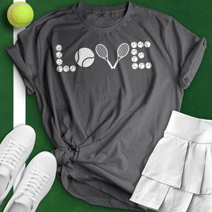 Love Tennis Ball And Racket Tee