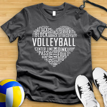 Load image into Gallery viewer, Volleyball Heart Typography Tee
