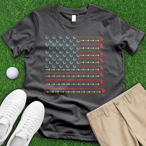 Golfers American Flag Tee