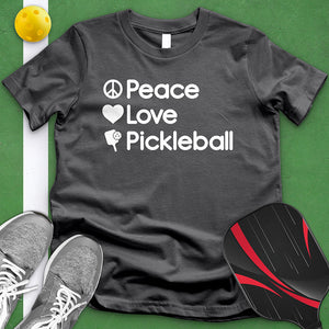 Peace Love Pickleball White Tee