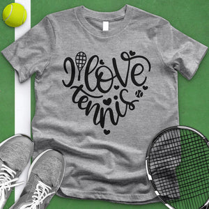 I Love Tennis Heart Tee