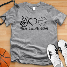 Load image into Gallery viewer, Peace Love basketball Plain Tee
