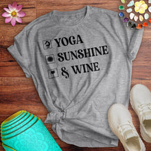 Load image into Gallery viewer, Yoga Sunshine Wine Tee
