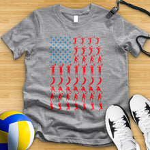 Load image into Gallery viewer, Volleyball Player American Flag Tee
