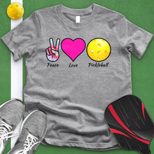 Load image into Gallery viewer, Peace Love Pickle Ball Tie Dye Tee
