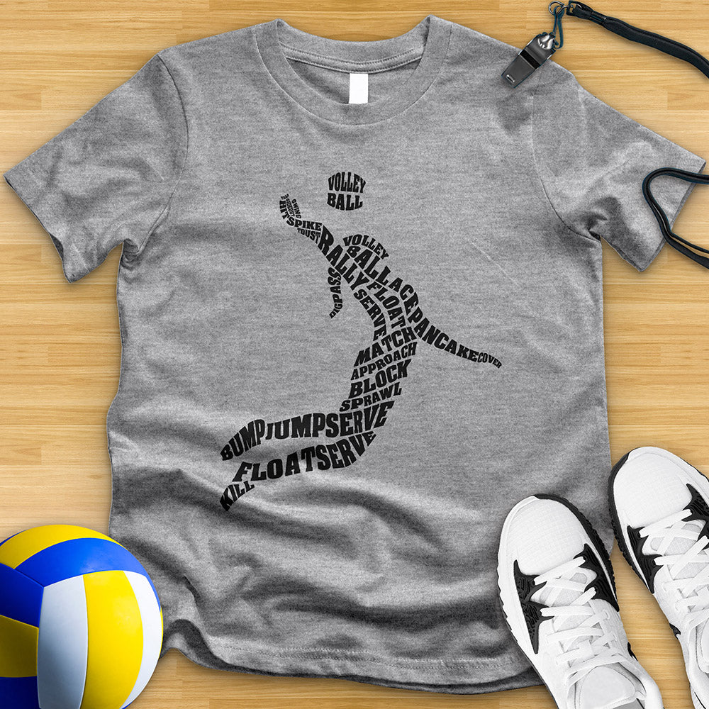 Volleyball Player Typography Tee