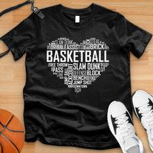 Load image into Gallery viewer, Basketball Heart Typography  Tee
