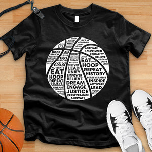 Basketball Game Ball Typography Tee