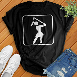 Women Golfer Icon Tee