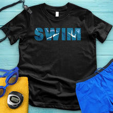 Load image into Gallery viewer, Swim Swimmers Design Tee
