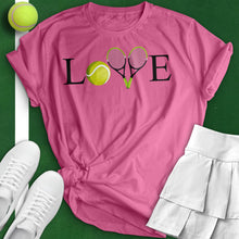 Load image into Gallery viewer, Love Tennis Crossed Racket Tee
