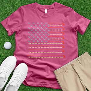 Golfers American Flag Tee