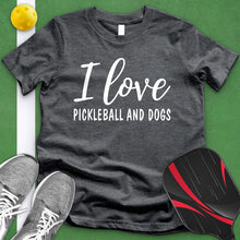 Load image into Gallery viewer, I Love Pickleball And Dogs Tee
