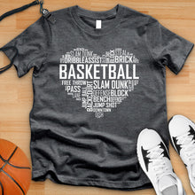 Load image into Gallery viewer, Basketball Heart Typography  Tee
