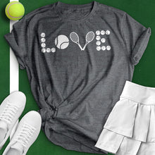 Load image into Gallery viewer, Love Tennis Ball And Racket Tee
