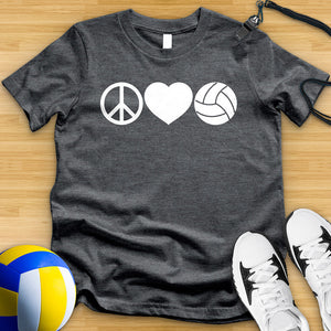 Peace Love Volleyball Tee